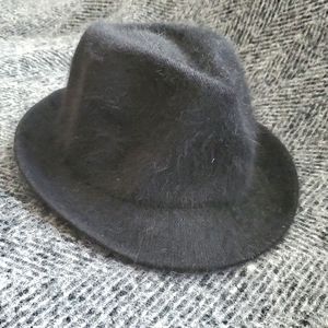 Black Angora Blend Fedora Hat